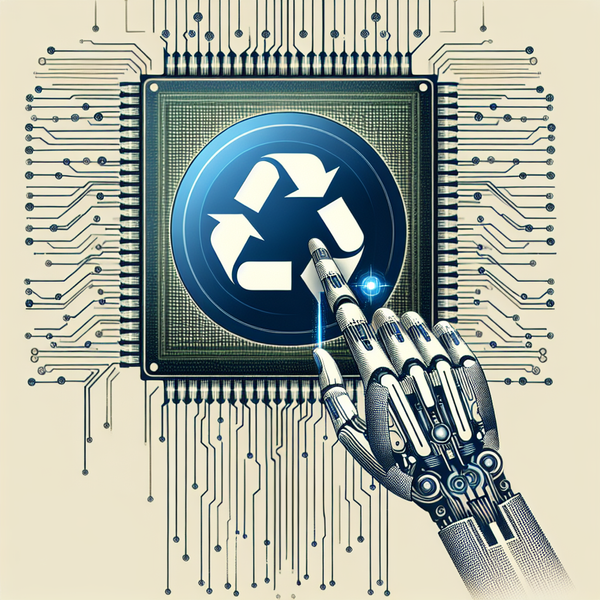 An abstract, symbolic image that represents the concept of artificial intelligence recall by a technology company